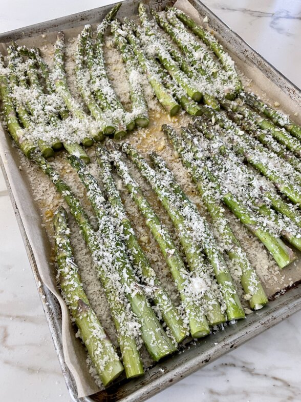asparagus coated with parmigiano-reggiano