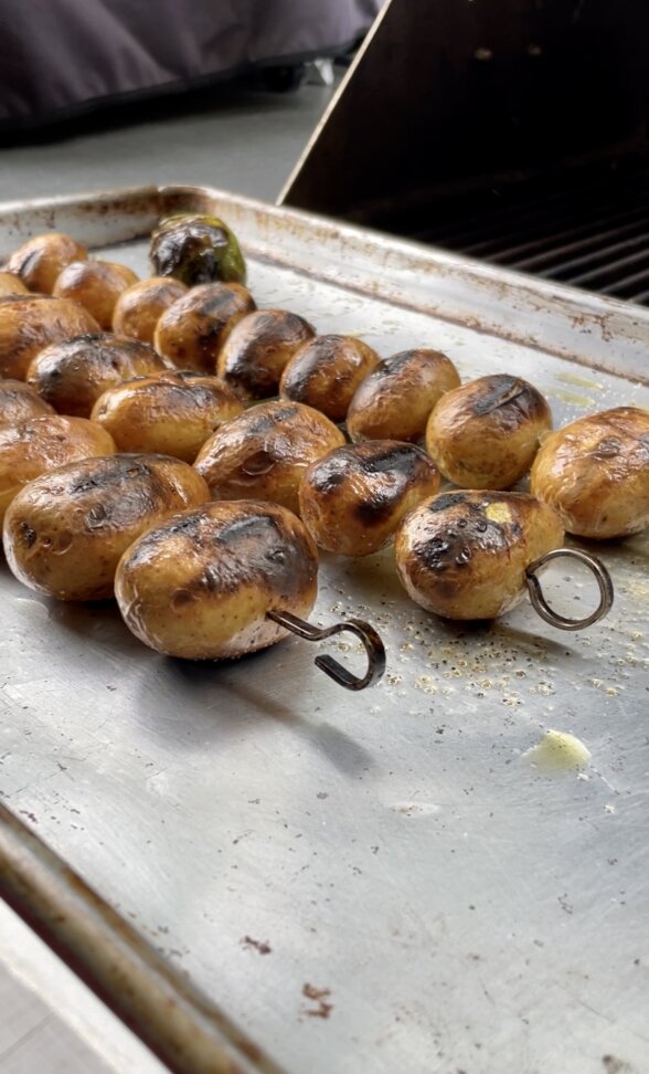 grilled potato skewers