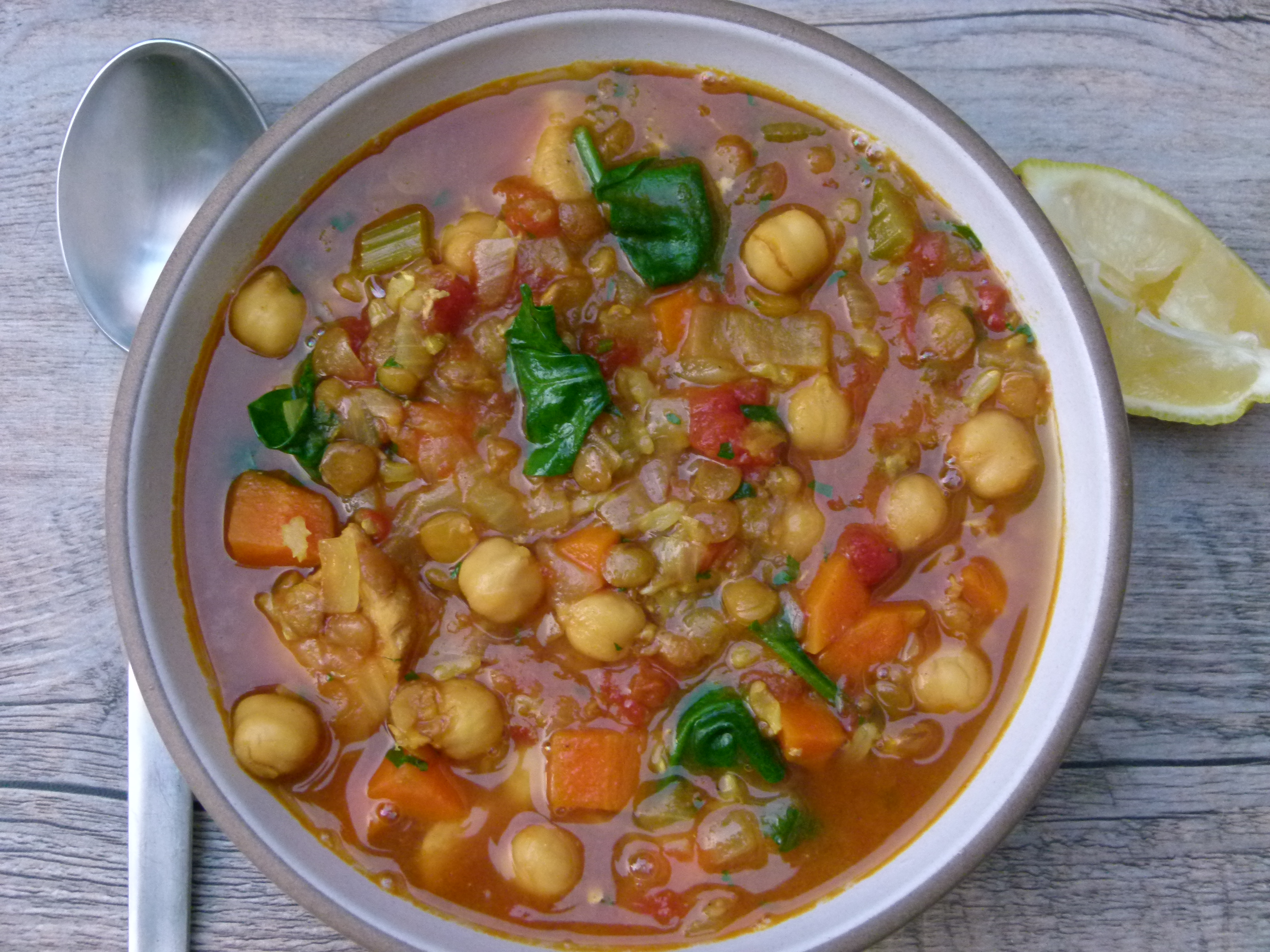 Harira (Moroccan stew with chicken, chickpeas, lentils and rice) | pamela salzman