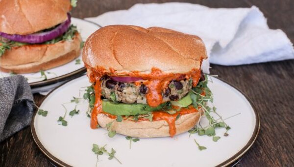 Black Bean Burgers with Smoky Red Pepper Sauce | Pamela Salzman