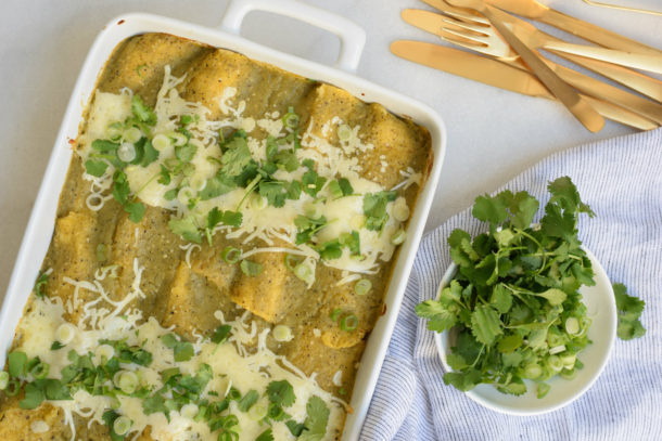 Roasted Vegetable Enchiladas Verdes | Pamela Salzman