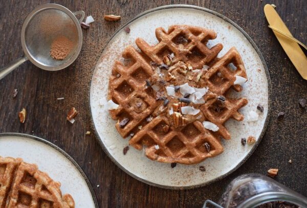 whole grain buttermilk waffles recipe (refined sugar-free, gluten-free adaptable) | Pamela Salzman