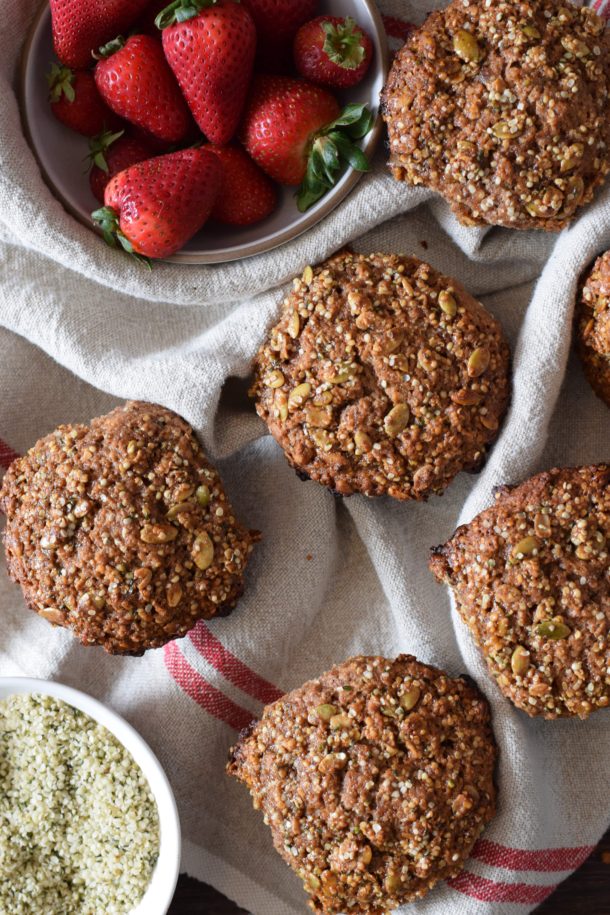 Strawberry Jam Spelt Flaxseed Muffins with Hemp Seeds | Pamela Salzman