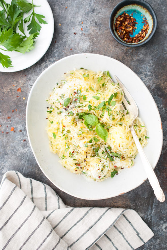 Spaghetti Squash with Pecorino and Herbs | Pamela Salzman