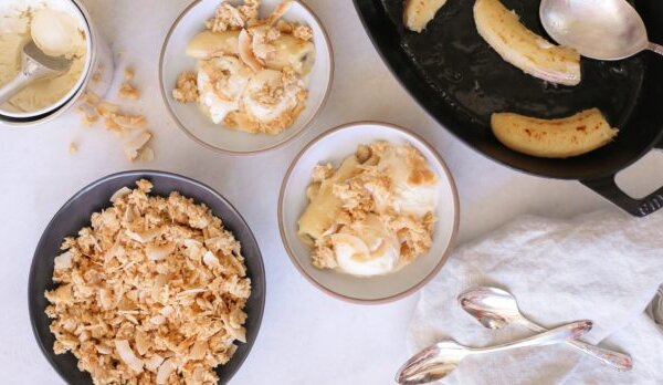 Warm Banana Sundaes with Coconut Crumble | Pamela Salzman