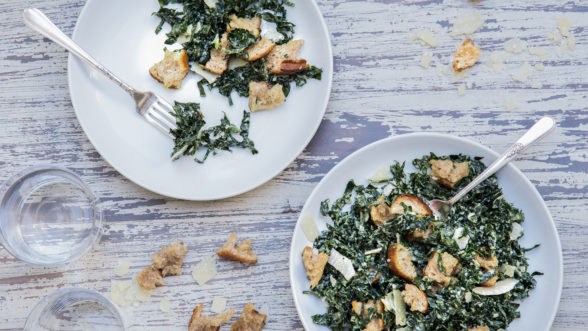 Vegetarian Kale Caesar Salad | Pamela Salzman