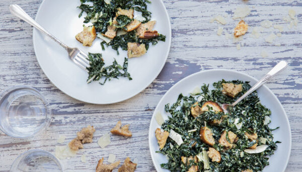 Vegetarian Kale Caesar Salad | Pamela Salzman