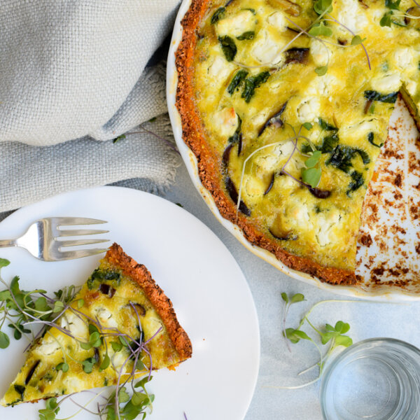 Mushroom and Leek Quiche with Sweet Potato Crust | Pamela Salzman