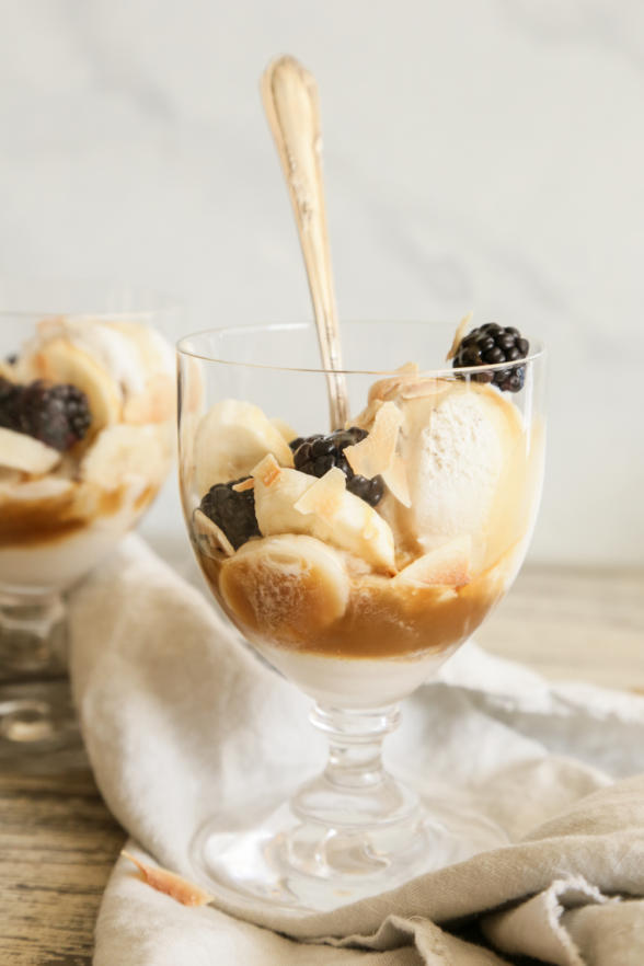 Seasonal Fruit Sundaes with Coconut Dulce De Leche | Pamela Salzman