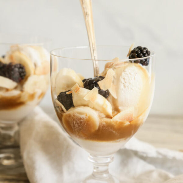 Seasonal Fruit Sundaes with Coconut Dulce De Leche | Pamela Salzman