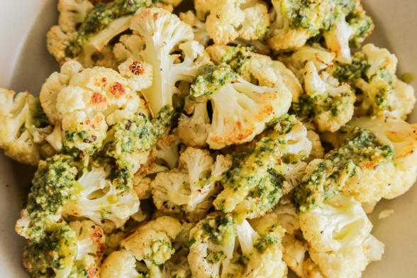 Roasted Cauliflower with Almond-Herb Sauce | Pamela Salzman