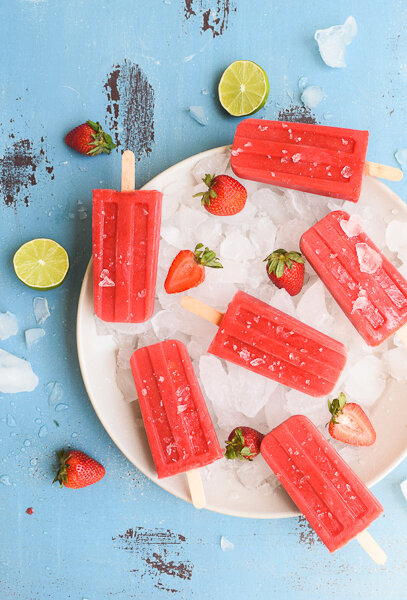 Strawberry Yerba Mate Popsicles | Pamela Salzman