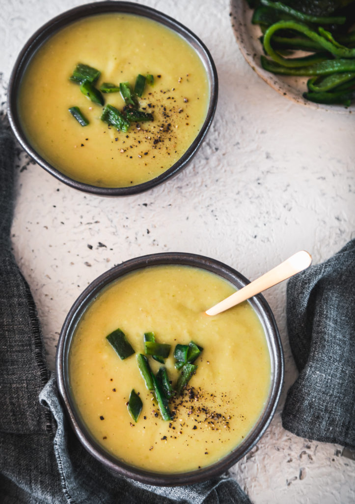 Poblano Potato-Leek Soup Recipe - Pamela Salzman