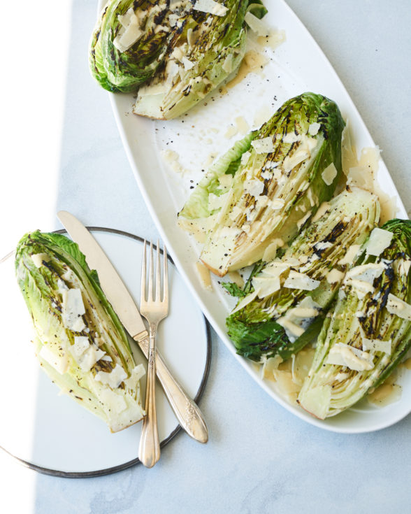 Grilled Caesar-ish Romaine Salads Recipe - Pamela Salzman