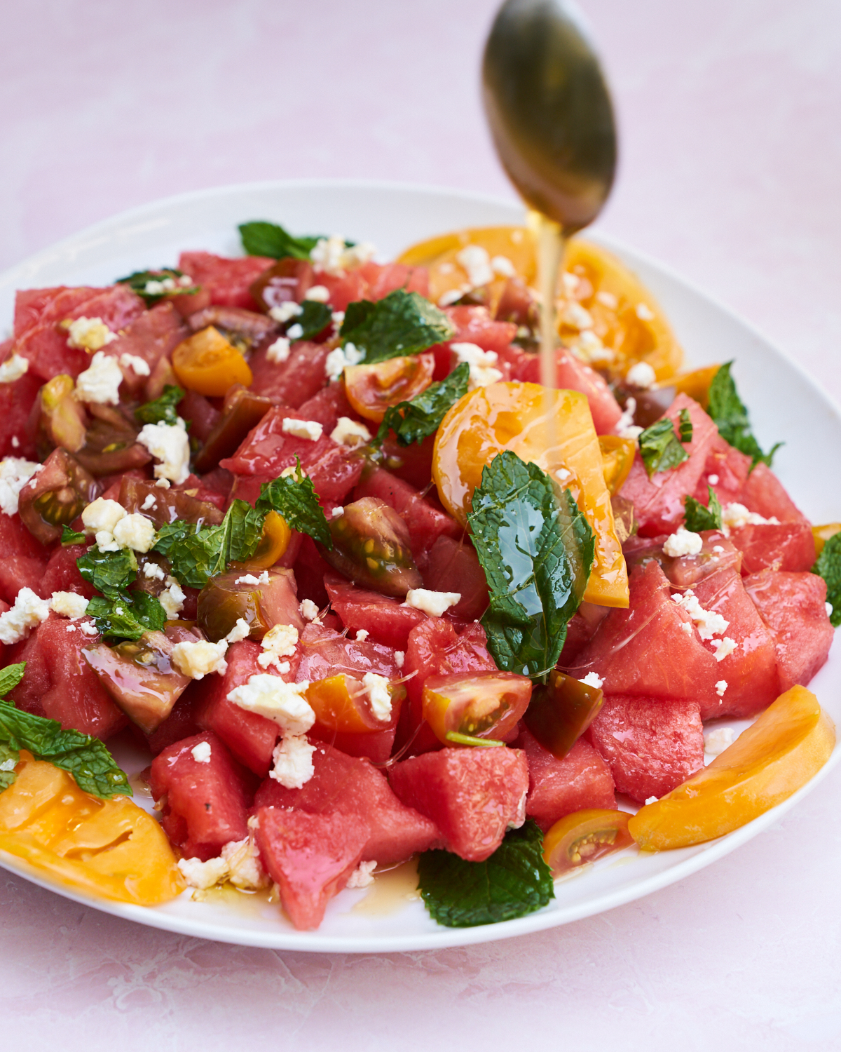 Watermelon And Tomato Salad With Feta And Mint Pamela Salzman 