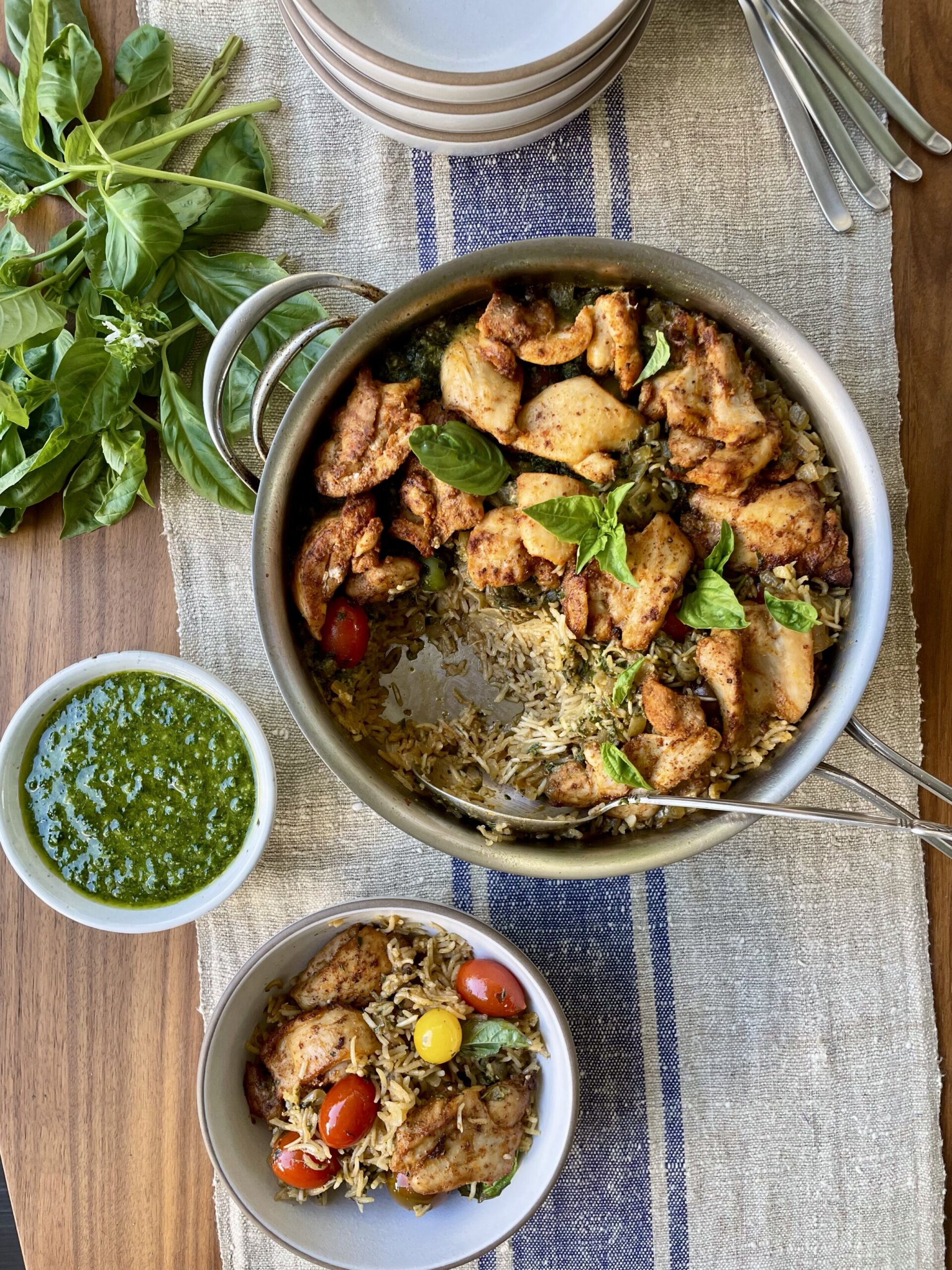 Skillet Pesto Chicken and Rice Recipe Pamela Salzman