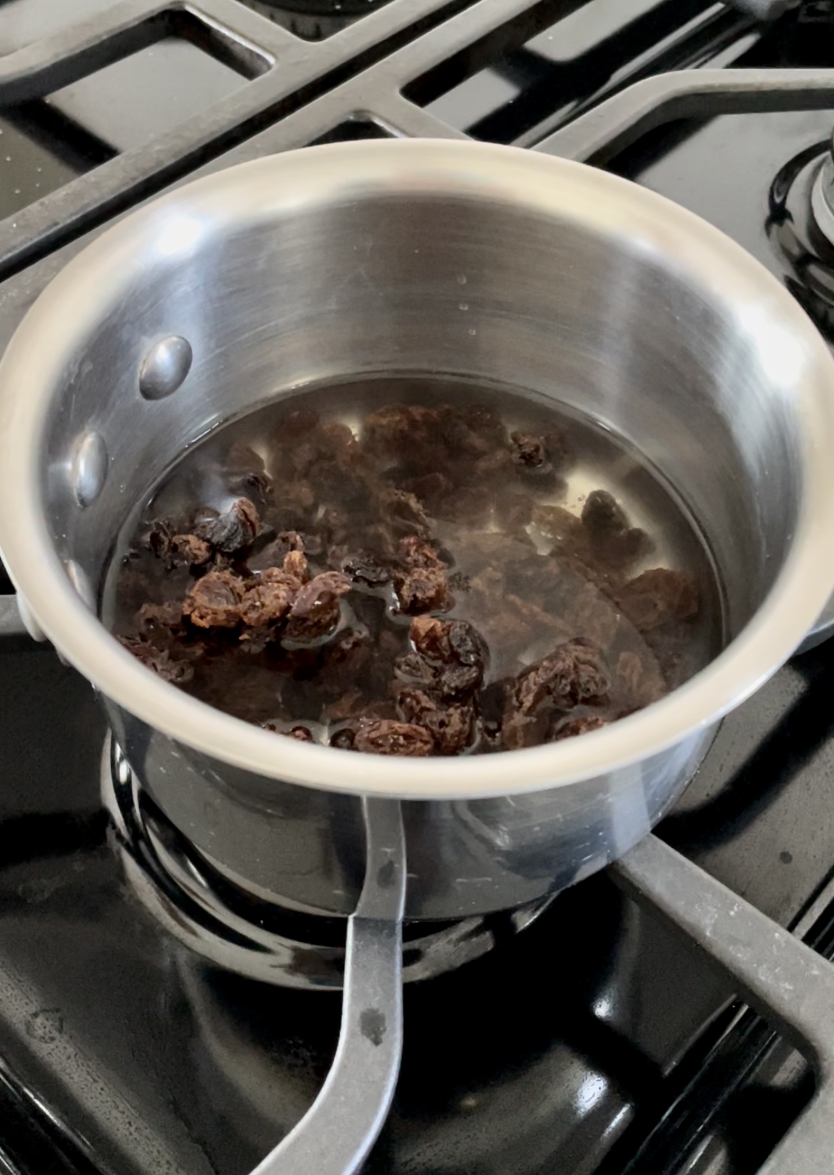 raisins simmering in a saucepan