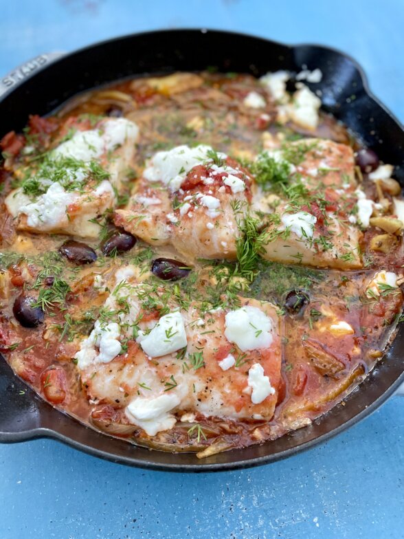 Spetses Braised Cod Recipe - Pamela Salzman