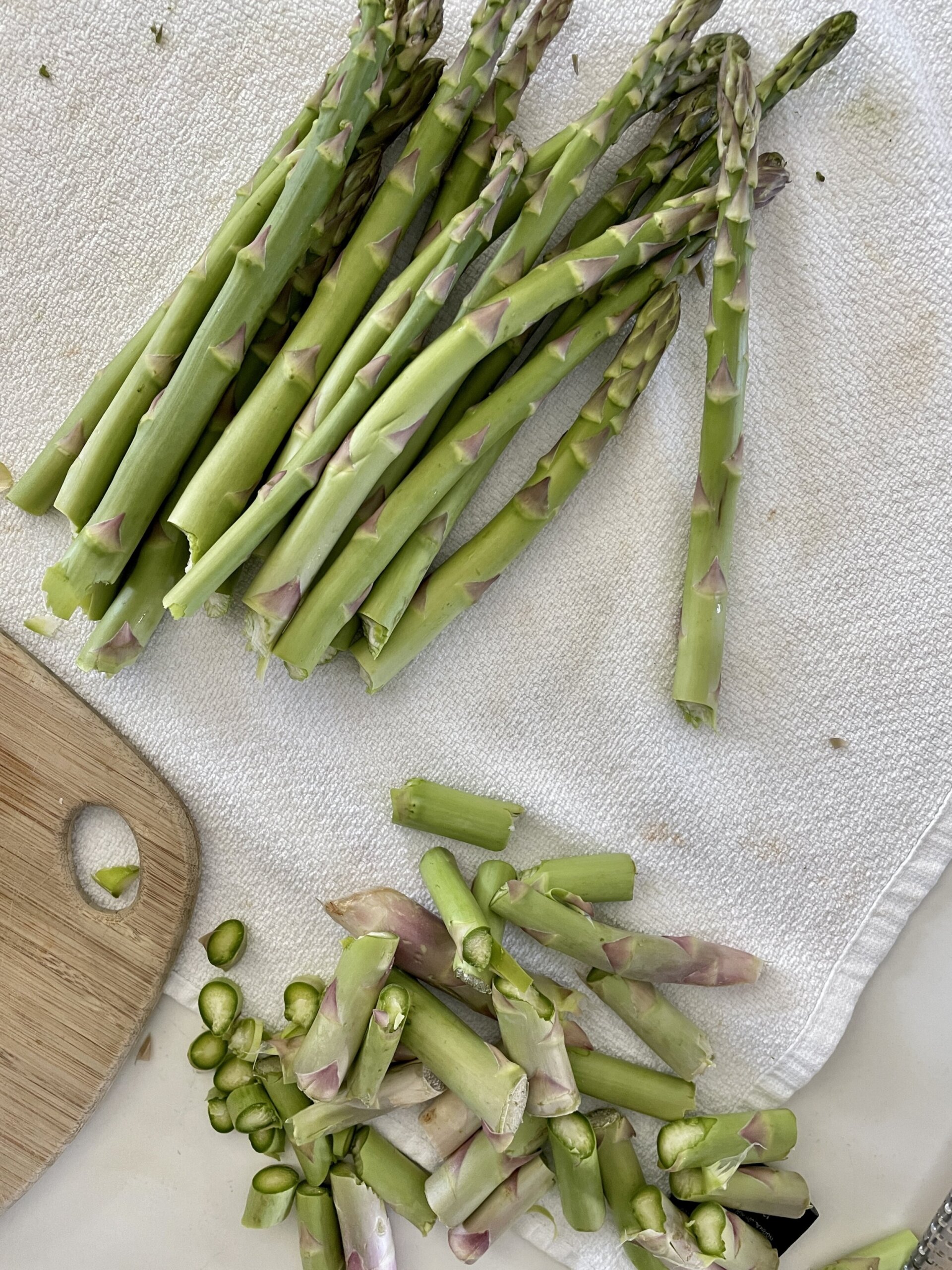 asparagus spears trimmed from the bottom