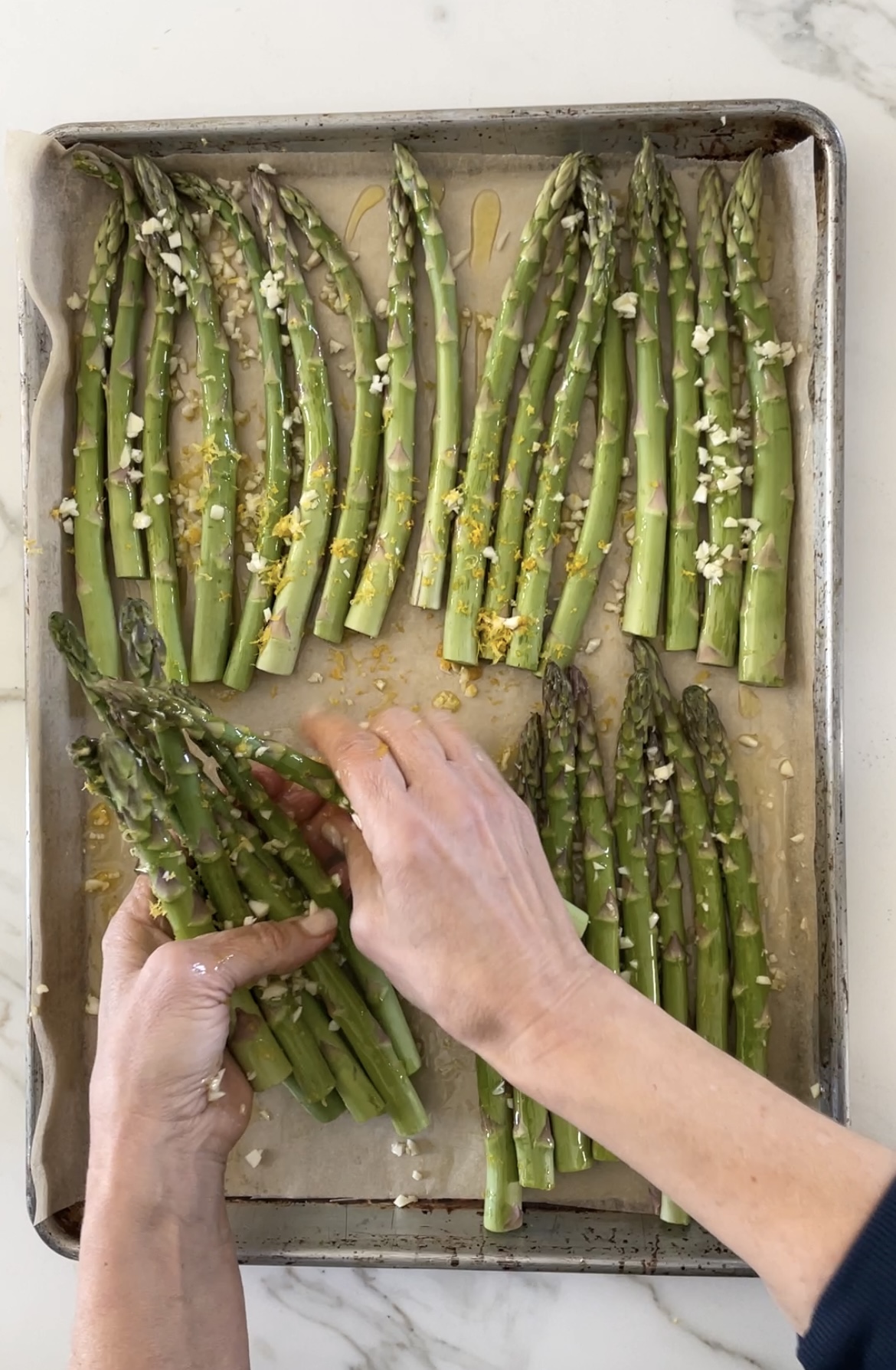 asparagus on a sheet pan