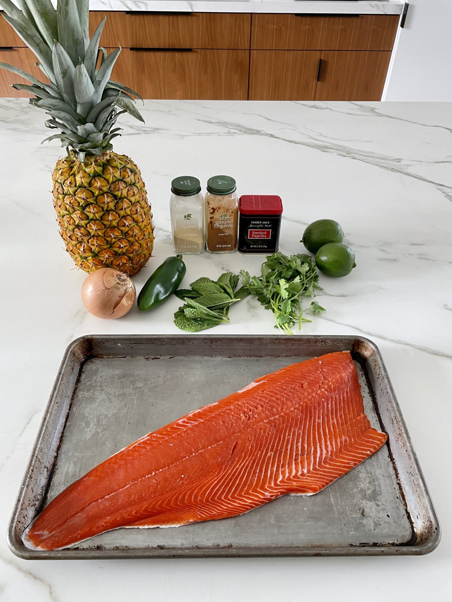 Roasted Salmon with Pineapple Salsa Recipe - Pamela Salzman