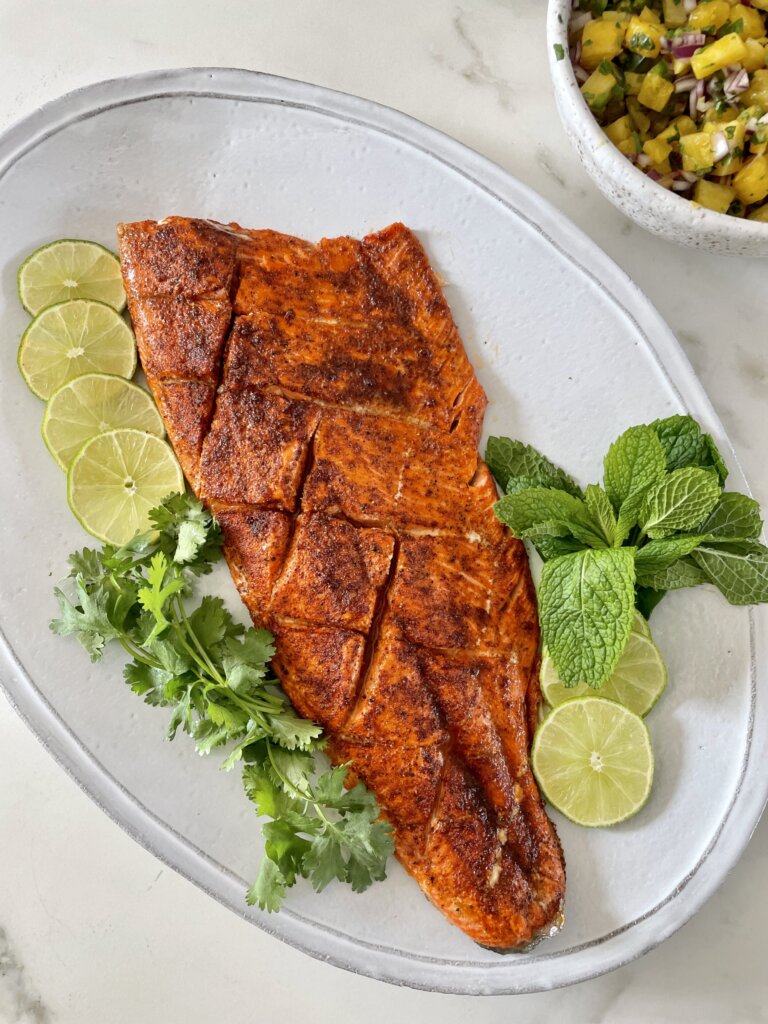 Roasted Salmon with Pineapple Salsa Recipe - Pamela Salzman