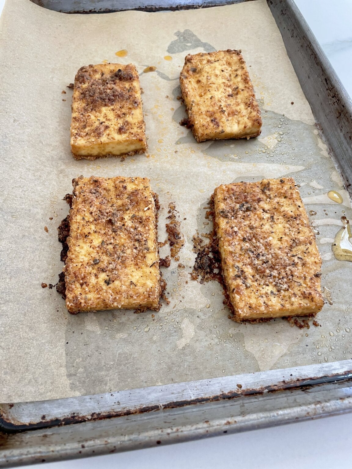 Parmesan Baked Tofu with Burst Cherry Tomatoes Recipe - Pamela Salzman