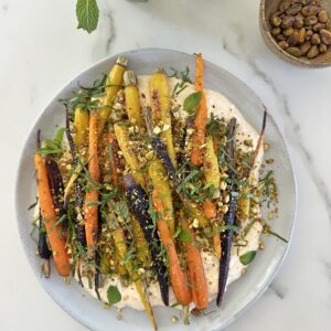 Roasted Carrots with Calabrian Chili Yogurt and Mint Recipe