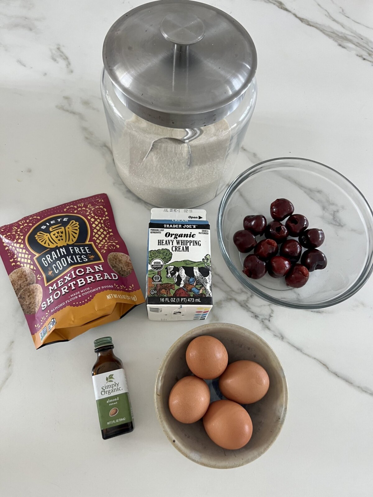 recipe ingredients on a white surface