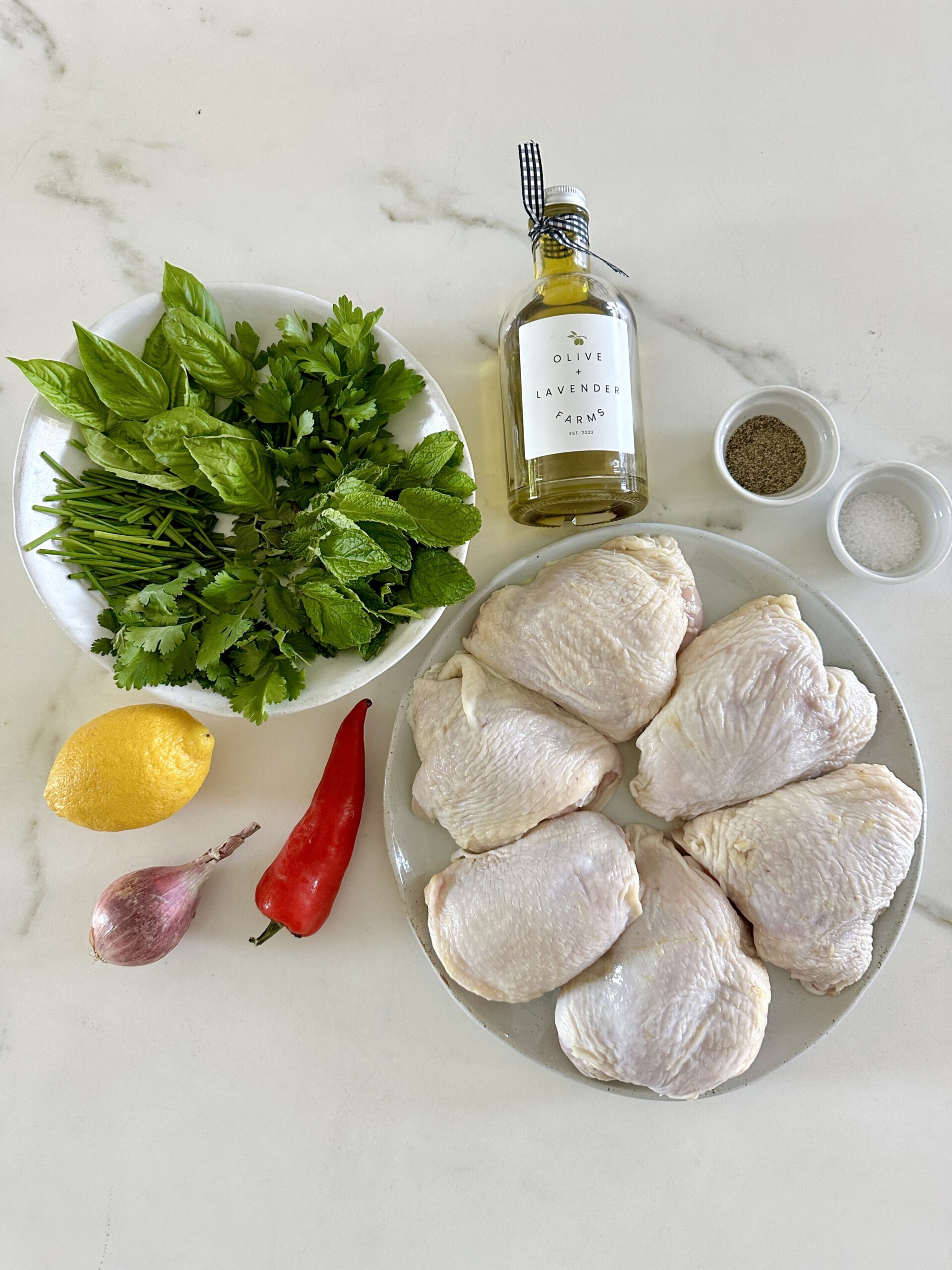 recipe ingredients on a white surface