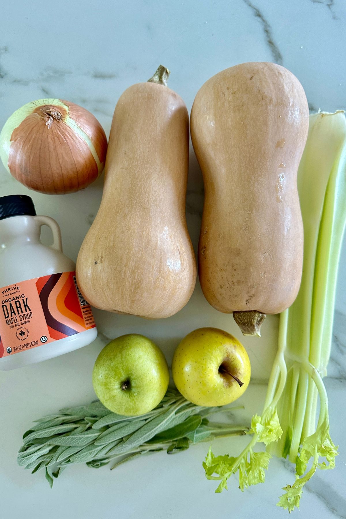 recipe ingredients on a white countertop