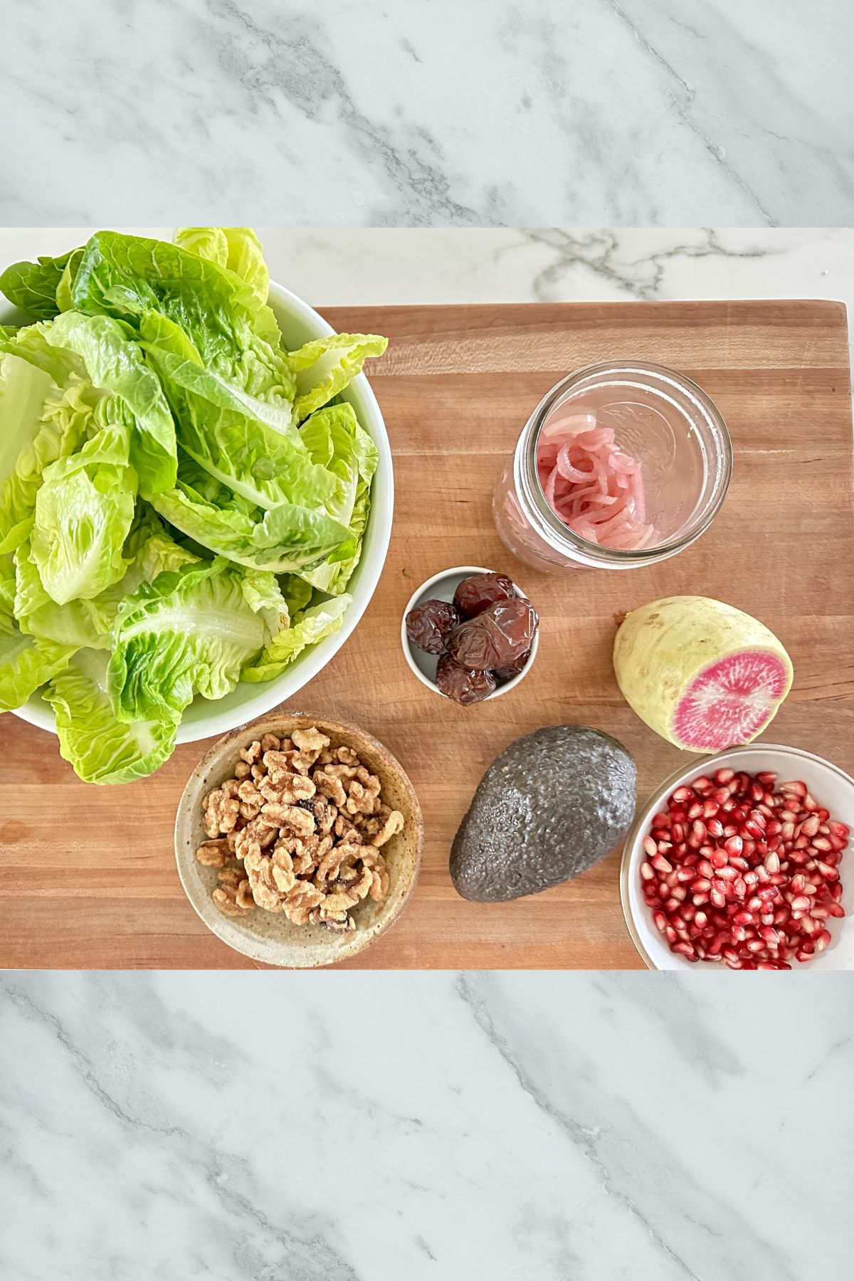 recipe ingredients on a cutting board