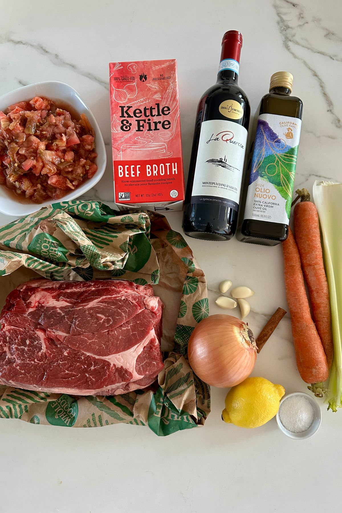 recipe ingredients on the countertop