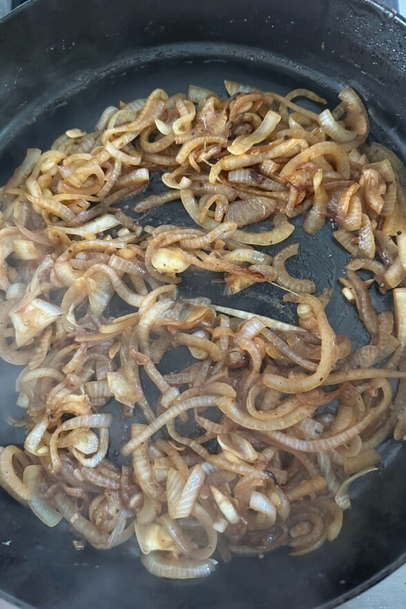 caramelized onions in a skillet