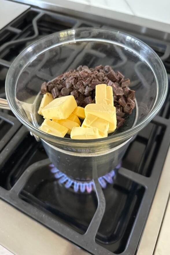 melting chocolate on the stovetop