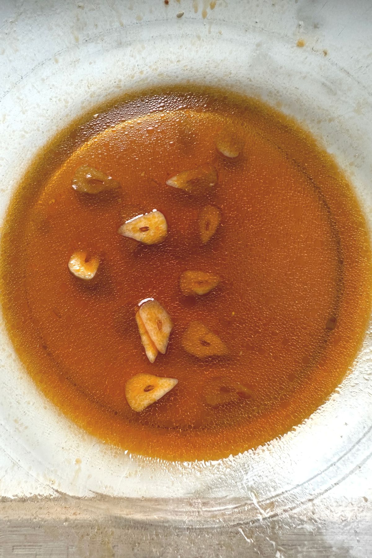 chili oil sauce in a glass bowl 