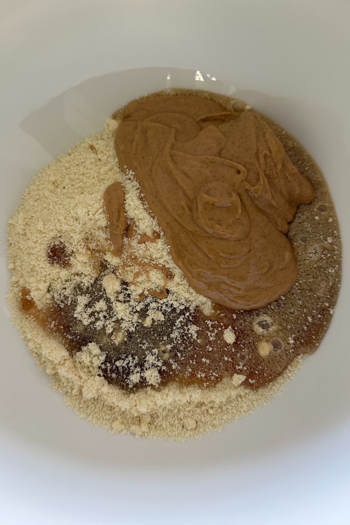 recipe ingredients in a mixing bowl before combined
