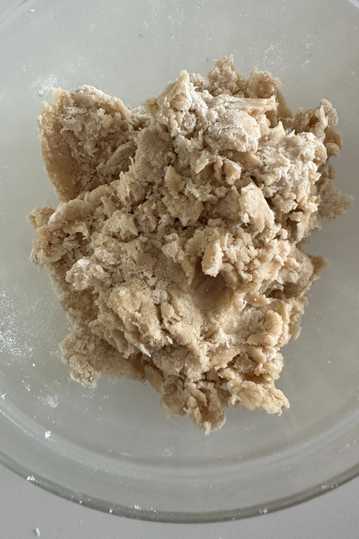 press-in pie crust dough in a bowl ready to chill