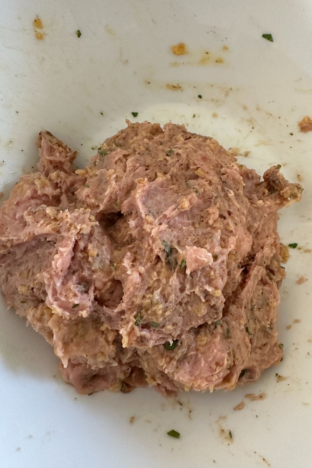 turkey meat mixed with egg and seasonings