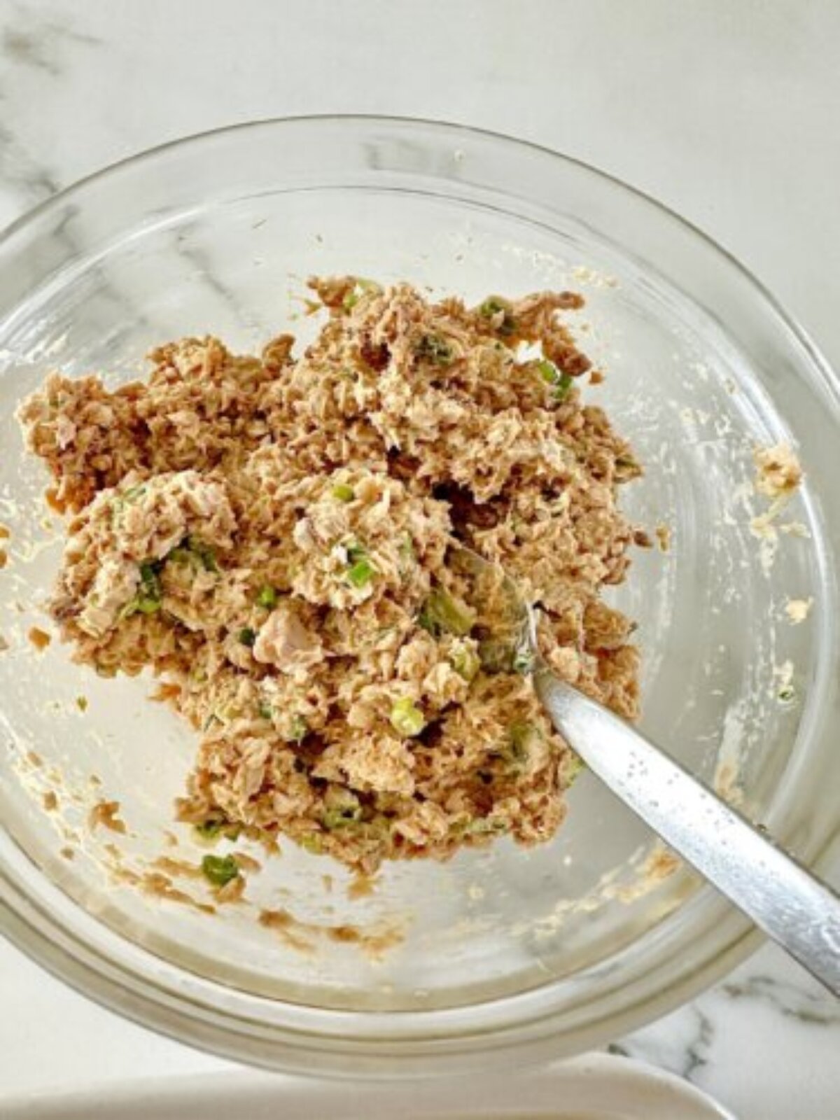 salmon ingredients in a mixing bowl